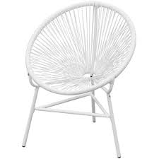 Chaise De Jardin En Corde Forme De Lune Resine Tressee Blanc 42072 In 2020 Garden Chairs Chair Lawn Furniture