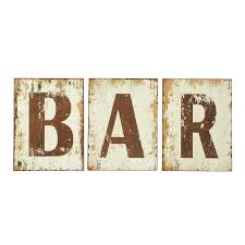 3 Placas Decorativas De Metal Bar Deco Maison Du Monde Plaque