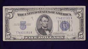 The 1934 five dollar silver certificates look like regular five dollar bills, except for a blue seal instead of a green seal. 5 Dollar 1934 Silver Certificate Youtube