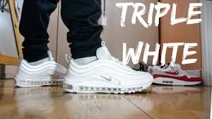 Nike air max 97 ultra ladies trainers bright pink & white size uk5 us7.5 no box. Air Max 97 Triple White Review On Feet Youtube