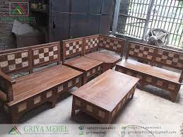 Kursi tamu memeliki ukuran 80cm, 150cm, 180cm. Kursi Tamu Sudut Minimalis Jati Griya Mebel
