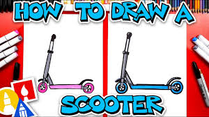 Free online coloring pages, drawing and games for kids. How To Draw A Scooter Youtube