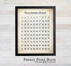 Hundreds Chart Print 100s Chart Art Print Childrens Room Art Print Math Poster Playroom Art Educational Art Home School Art Print 160