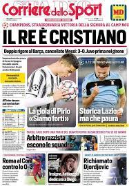 In spagna, tutti i giornali parlano della finale che oggi segnerà l'atto conclusivo di russia 2018. Le Prime Pagine Dei Principali Quotidiani Sportivi 9 Dicembre