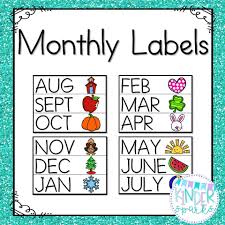 Monthly Labels Printable This Is Perfect For Labeling Bins Or Using For Calendar Time First Day Of School Activities Beginning Of The School Year Labels