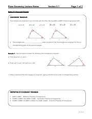 Two of the triangles below are congruent. 3 1 Congruent Triangles Student Copy Pdf Proof Statements Reasons 3 1 Congruent Triangles 1 U2220 T U2220 K Plane Geometry Lecture Notes Given Course Hero