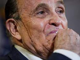 Rudy Giuliani Trump Lawyer Appears To Sweat Hair Dye In News Conference Us News Sky News