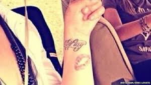Cat, tattoo, kitten, pussy, vagina. Demi Lovato Covers Up Vagina Kiss Tattoo With Rose Design Bbc News