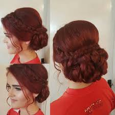 Grad Debs Low Upstyle With A Plait On Long Red Hair Long Red Hair Red Hair Hair
