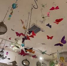 Hanging Butterflies Handmade Ceiling Colourful Bright Neon Retro Indie Room Inspo In 2020 Indie Room Room Inspo Aesthetic Bedroom