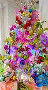 Bright Neon With Radiant Orchid Accents Christmas Tree Colorful Christmas Tree Christmas Tree Ornaments Christmas Tree Decorating Ideas Pictures
