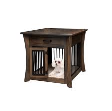 Modern double dog crate furniture. Caledonia Dog Crate End Table With Aluminum Slats From Dutchcrafters