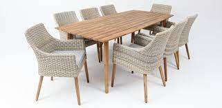 Choose Copenhagen 220cm Table Faro Chair 9 Piece Timber Dining Setting Mixed White Natural From Outdoor Living Direct