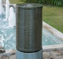 Unbranded 44 in. Tall Large Round Green Ribbed Tower Water Fountain Tf-OD55