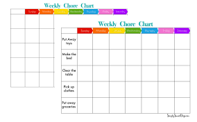 weekly chore charts for kids simply sweet days