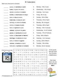 Printable Spanish Freebie Of The Day El Calendario Worksheet From Http Printablespanish C Spanish Worksheets Learn Spanish Online Spanish Teaching Resources