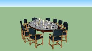 The most common dining room table 12 material is metal. Rms Titanic First Class Dining Room Table And Chairs For 12 Person Relic 3d Warehouse