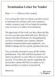 Address change notification letter is a simple yet effective way of informing business and personal contacts or customers about the change in address. Termination Letter Template For Vendor Format Sample Example