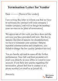 Professional announcement business letters for changing the address, also for change in ownership of the building & request for visit the new location of the company headquarter example 1: Termination Letter Template For Vendor Format Sample Example