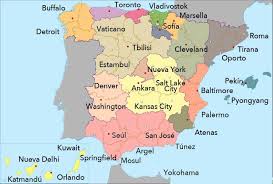 View a variety of spain physical, political, administrative, relief map, spain satellite image, higly detalied maps, blank map, spain world and earth map, spain's regions. Map Of Spain With Other World Cities At Same Latitude Map Of Spain Map World Cities