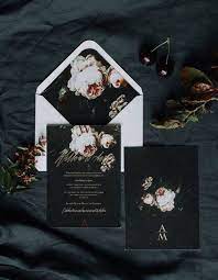 Stunning Dark Moody Florals Are The Chicest New Wedding Trend Floral Wedding Invitations Moody Wedding Wedding Stationery