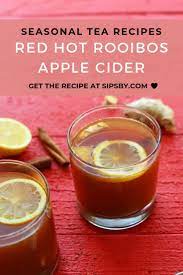 The Perfect Fall Trio Apple Cinnamon And Rooibos Tea Are Back In This Deliciously Hot Cider Make This Cider Recipe Rooibos Tea Recipes Tea Cocktail Recipes