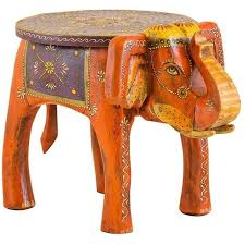 Hand Painted Elephant Side Table Elephant Painting Elephant Table Hand Painted Furniture