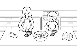 Aquí encontrarás muchos dibujos relacionados con el apasionante mundo de la cocina. En La Cocina Dibujo Para Colorear E Imprimir