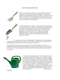 All the different types of equipment and their uses are related to cooking and baking, but not every single one is necessary for every task. Farm Tools And Their Uses Tractor Scissors