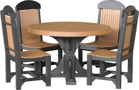 Luxcraft Recycled Plastic 4 Poly Round Dining Height Table Set With Four Regular Dining Chairs Lead Time To Ship 14 Weeks Round Table And Chairs Outdoor Wood Furniture Table