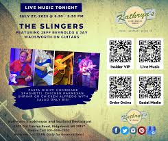 Live Music Tonight by “The Slingers” Featuring Jeff Reynolds & Jay Wadsworth  On guitars