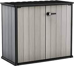 Ausrüstung ab 50 € portofrei! Amazon Com Keter Patio Store 4 6 X 2 5 Foot Resin Outdoor Storage Shed With Paintable And Drillable Walls For Customization Perfect For Yard Tools And Pool Toys Grey Garden Outdoor