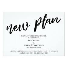 Postponed Wedding Announcement New Plan Zazzle Com Wedding Announcements Wedding Cancellation Wedding News