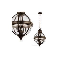 Adams Victorian Bronze Pendant Globe Light Chandelier 3 Bulb Ideas4lighting Sku11167i4l