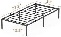 Amazon.com: coucheta Twin Metal Platform Bed Frame with Sturdy ...