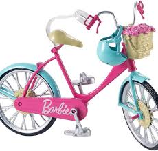 Vintage bicycle displayed in flower garden. Amazon Com Barbie Bicycle With Basket Of Flowers Toys Games