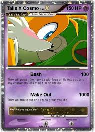 Cosmo (or better known as cosmo the seedrian) is a character who appears in the third season of sonic x. Pokemon Tails X Cosmo