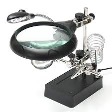 5 Led Light Magnifier Magnifying Glass Helping Hand Soldering Stand With 3 Lens Sale Banggood Com