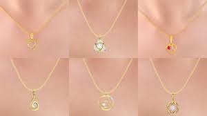 This is yet another pretty design that is simple and does not have heavy or gold pendant in the. Light Weight Mini Gold Pendant Designs Simple Gold Pendant Daily Wear Youtube