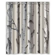 Birch Tree Shower Curtain Robot Check Shower Curtain Polyester Shower Curtain Decor Curtains
