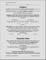Common Core Math Worksheets Sixth Grade Math Integer Abcteach In 2021 Math Integers Common Core Math Worksheets Sixth Grade Math
