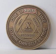 Alcoholic 10 Year Recovery One Day Chip Medallion Coin Medal Token Aa Anonymous 10 Years 10 Things Day