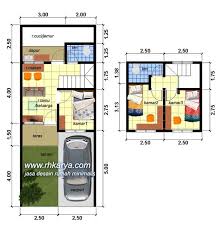 Denah rumah minimalis 2 lantai 6x12 untuk keluarga baru. Desain Interior Rumah Lebar 5 Meter