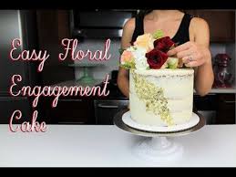 #newdesigncake simple cake with butter scoch jelly cake #coolcakemix #newlookcake. Simple Floral Engagement Cake Chelsweets Youtube