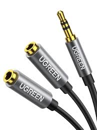 UGREEN Headphone Splitter 3.5mm Audio Stereo Y Splitter Extension Cable  Male to Female Dual Headphone Jack Adapter for Earphone Headset Compatible  with iPhone Samsung Tablet Laptop Black : Electronics