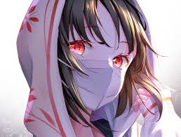 Anime black short hair pink eyes. Wallpaper Id 131411 Anime Anime Girls Mask Red Eyes Black Hair Short Hair