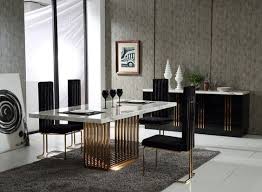 Black And Gold Marble Dining Table Modrest Kingsley Modern Marble Rosegold Dining Table Dining Table Marble Dining Table Gold Contemporary Dining Room Sets