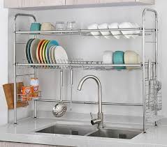 Over The Sink Dish Drying Rack And Storage Area Drying Rack Kitchen Kitchen Rack Kitchen Cutlery