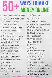 Here is an extensive list of ways that you can make more money so that you can achieve your financial goals. How To Make Money Online 50 Money Making Ideas Boost My Budget