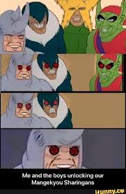 A Me And The Boys Unlocking Our Mangekyou Sharingans Me And The Boys Unlocking Our Mangekyou Sharingans Ifunny Memes Mangekyou Sharingan Popular Memes Sasuke's eternal mangekyo after implanting itachi's eyes. mangekyou sharingan